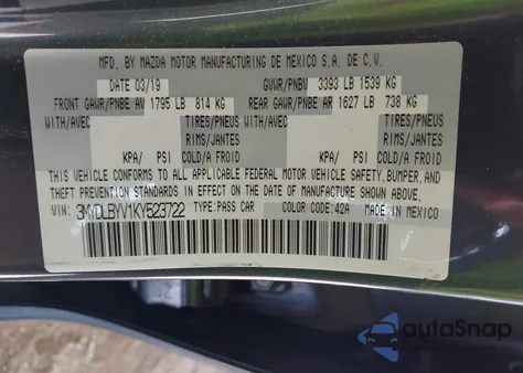 2019 Toyota Yaris Le из США, поврежденный, VIN 3MYDLBYV1KY523722